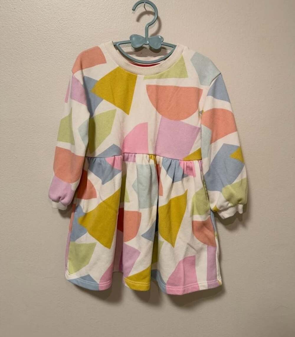 Cat & Jack Abstract Geometric Print Sweatshirt Dress with Pockets Size 3T